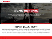 Tablet Screenshot of highmarkconcrete.com
